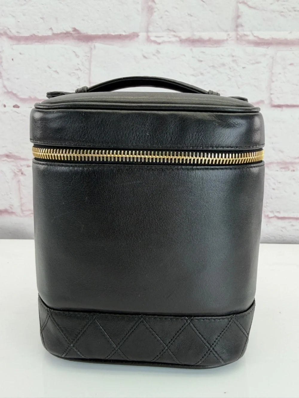 Chanel Lambskin Vanity Cosmetic Bag Black